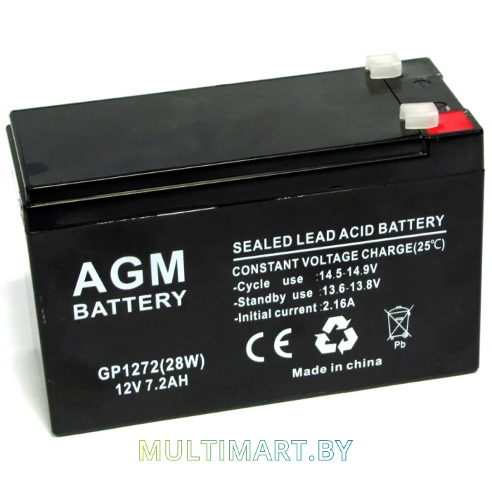 Аккумулятор для ИБП AGM Battery GP 1272 28W (12В/7.2 А·ч)